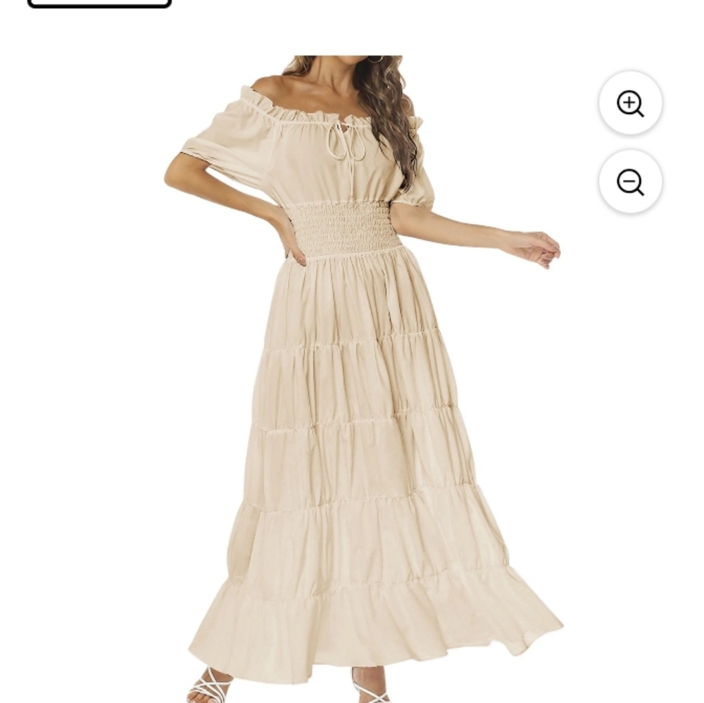 Coastal Cowgirl Tiered Romantic Boho Flowy Puff Sleeve Smocked Waist Maxi Dress - Picture 2 of 9